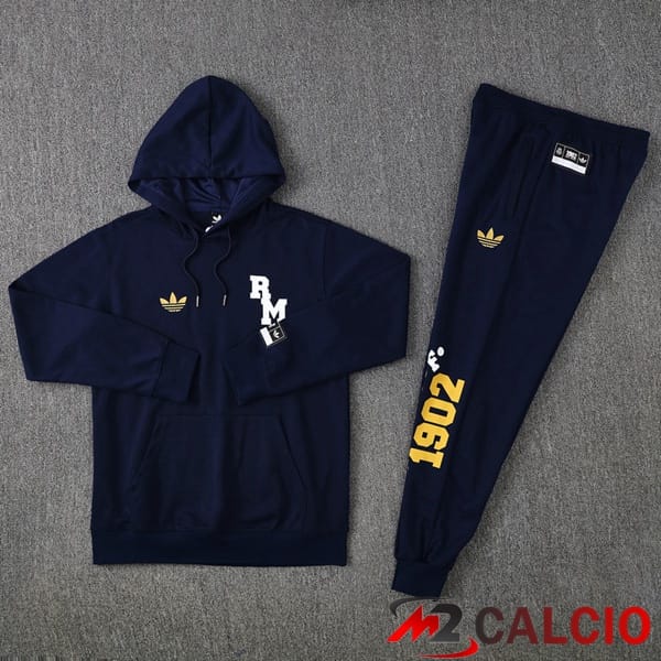 Tuta Calcio - Felpa Con Cappuccio Real Madrid Blu Reale 2025/2026