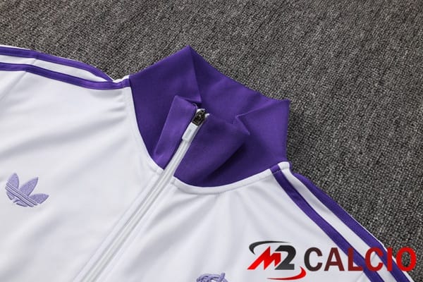 Insieme Tuta Calcio - Giacca Real Madrid Viola Bianco 2025/2026