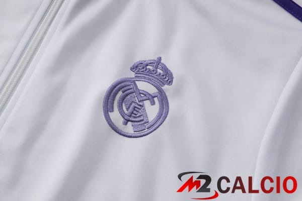 Insieme Tuta Calcio - Giacca Real Madrid Viola Bianco 2025/2026