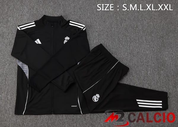 Insieme Tuta Calcio - Giacca Real Madrid Nero 2025/2026
