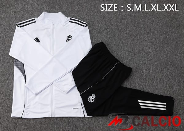 Insieme Tuta Calcio - Giacca Real Madrid Bianco 2025/2026