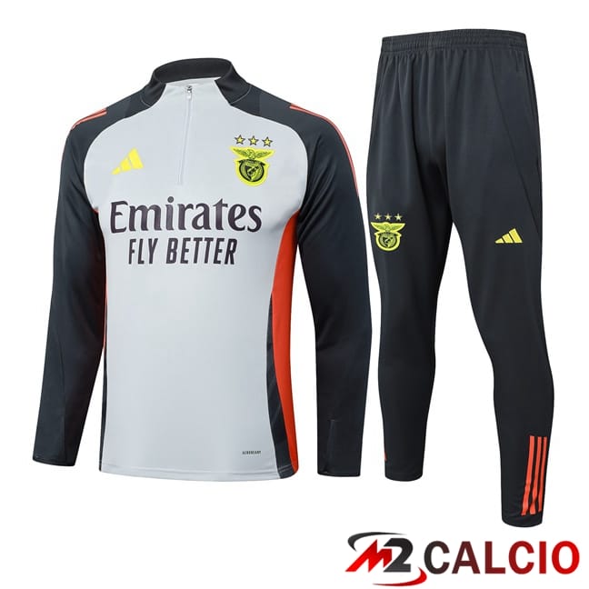 Maglie Calcio Personalizzate,Tute Calcio Squadre,Maglia Nazionale Italiana Calcio | Insieme Tuta Calcio S.L Benfica Grigio 2025/2026