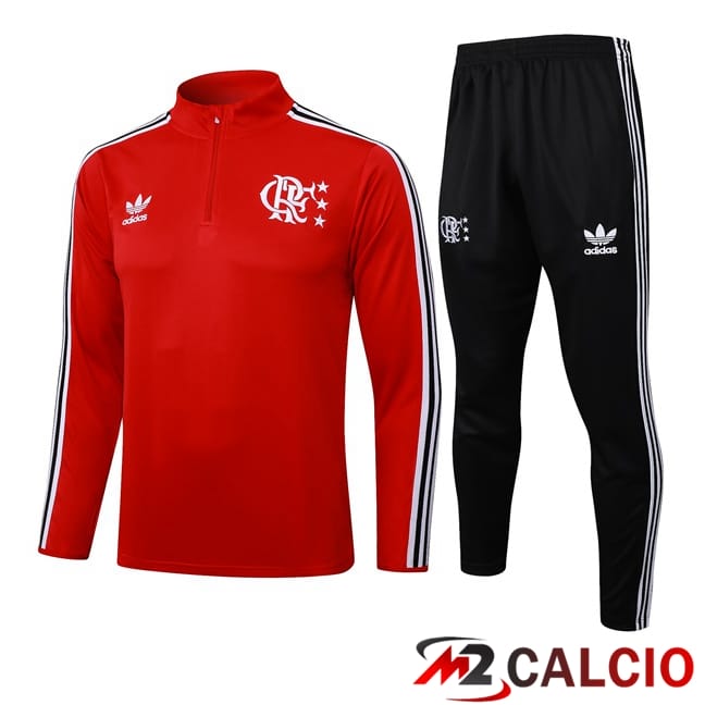Maglie Calcio Personalizzate,Tute Calcio Squadre,Maglia Nazionale Italiana Calcio | Insieme Tuta Calcio Flamengo Rosso 2025/2026