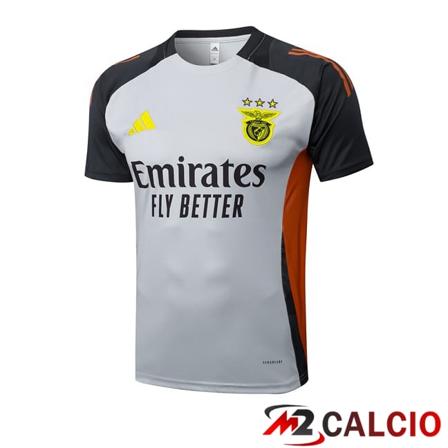 Maglie Calcio Personalizzate,Tute Calcio Squadre,Maglia Nazionale Italiana Calcio | T Shirt Allenamento S.L Benfica Grigio 2025/2026
