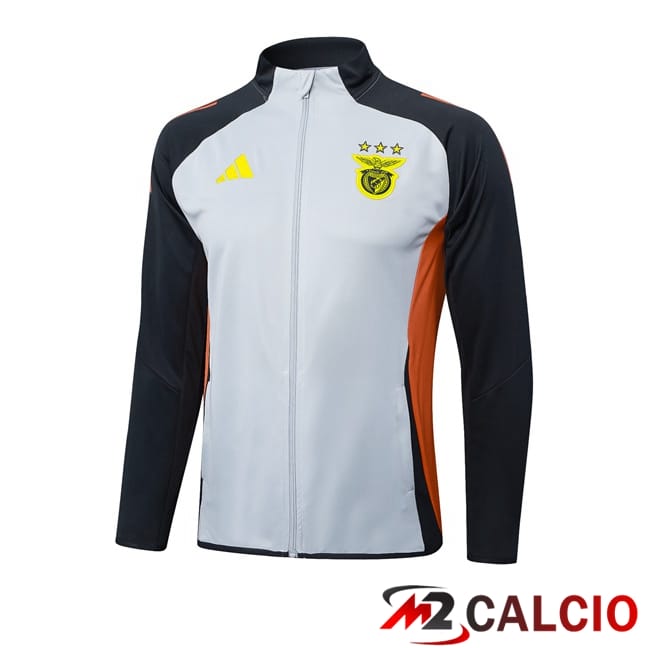 Maglie Calcio Personalizzate,Tute Calcio Squadre,Maglia Nazionale Italiana Calcio | Giacca Calcio S.L Benfica Grigio 2025/2026