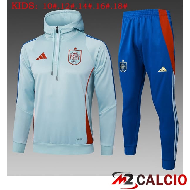Maglie Calcio Personalizzate,Tute Calcio Squadre,Maglia Nazionale Italiana Calcio | Giacca Con Cappuccio Tuta Calcio Spagna Bambino Verde 2025/2026