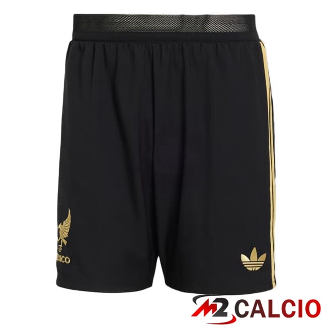 Maglie Calcio Personalizzate,Tute Calcio Squadre,Maglia Nazionale Italiana Calcio | Pantaloncini Calcio Messico Nero Giallo 2025/2026
