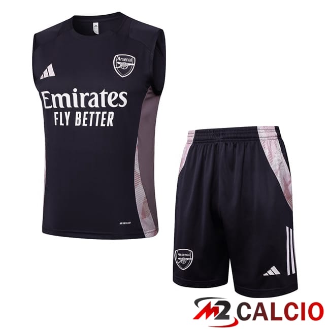 Maglie Calcio Personalizzate,Tute Calcio Squadre,Maglia Nazionale Italiana Calcio | Canotta Allenamento Arsenal + Pantaloncini Grigio 2025/2026