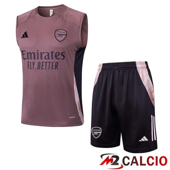 Maglie Calcio Personalizzate,Tute Calcio Squadre,Maglia Nazionale Italiana Calcio | Canotta Allenamento Arsenal + Pantaloncini Viola 2025/2026