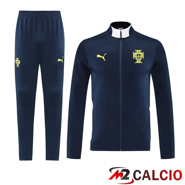 Maglie Calcio Personalizzate,Tute Calcio Squadre,Maglia Nazionale Italiana Calcio | Insieme Tuta Calcio - Giacca Portogallo Blu Reale 2025/2026