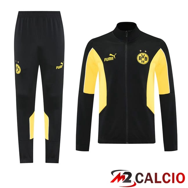 Maglie Calcio Personalizzate,Tute Calcio Squadre,Maglia Nazionale Italiana Calcio | Insieme Tuta Calcio - Giacca Dortmund BVB Giallo Nero 2025/2026
