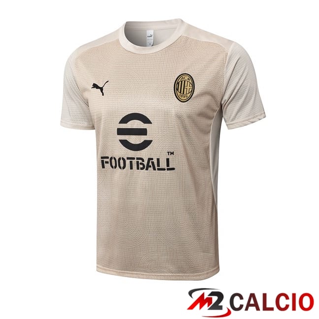 Maglie Calcio Personalizzate,Tute Calcio Squadre,Maglia Nazionale Italiana Calcio | T Shirt Allenamento AC Milan Giallo 2025/2026