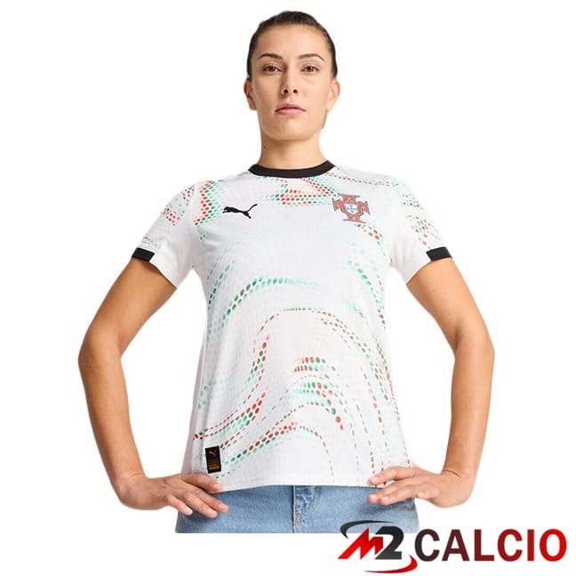 Maglie Calcio Personalizzate,Tute Calcio Squadre,Maglia Nazionale Italiana Calcio | Maglia Nazionale Portogallo Donna Seconda Bianco 2025/2026