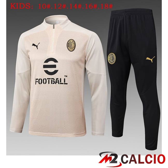 Maglie Calcio Personalizzate,Tute Calcio Squadre,Maglia Nazionale Italiana Calcio | Insieme Tuta Calcio AC Milan Bambino Giallo 2025/2026