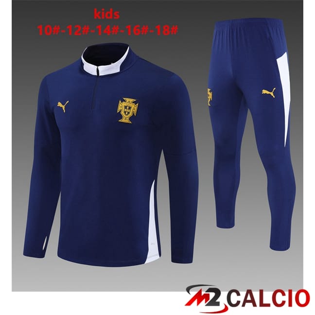 Maglie Calcio Personalizzate,Tute Calcio Squadre,Maglia Nazionale Italiana Calcio | Insieme Tuta Calcio Portogallo Bambino Blu Reale 2025/2026