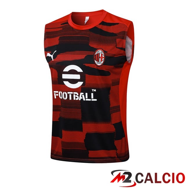 Maglie Calcio Personalizzate,Tute Calcio Squadre,Maglia Nazionale Italiana Calcio | Canotta Allenamento AC Milan Rosso 2025/2026