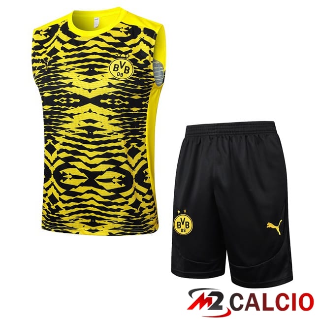 Maglie Calcio Personalizzate,Tute Calcio Squadre,Maglia Nazionale Italiana Calcio | Canotta Allenamento Dortmund BVB + Pantaloncini Giallo Nero 2025/2026