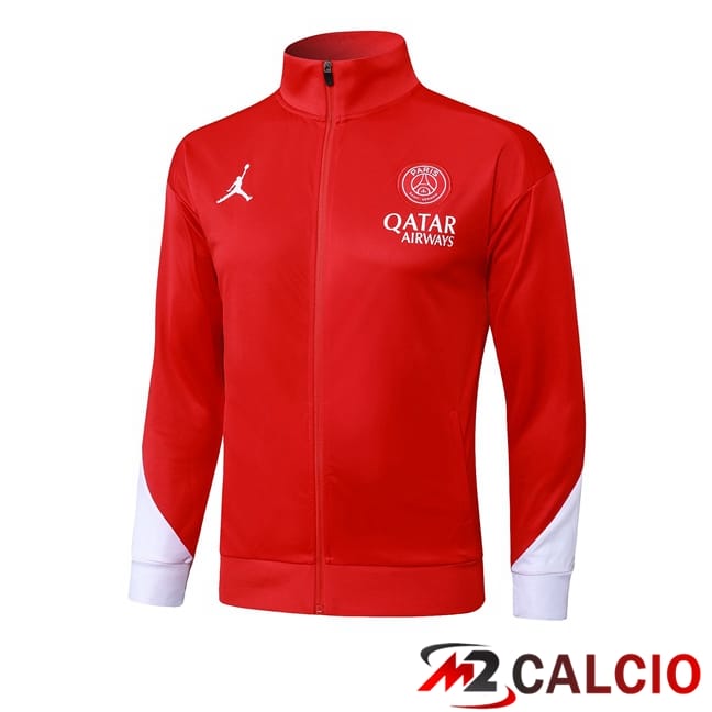 Maglie Calcio Personalizzate,Tute Calcio Squadre,Maglia Nazionale Italiana Calcio | Giacca Calcio Jordan Paris PSG Rosso 2025/2026