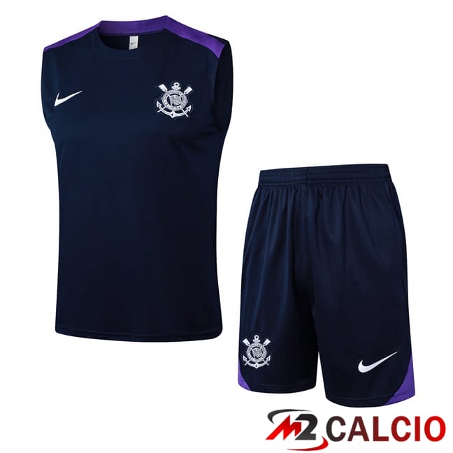 Maglie Calcio Personalizzate,Tute Calcio Squadre,Maglia Nazionale Italiana Calcio | Canotta Allenamento Corinthians + Pantaloncini Blu Reale 2025/2026