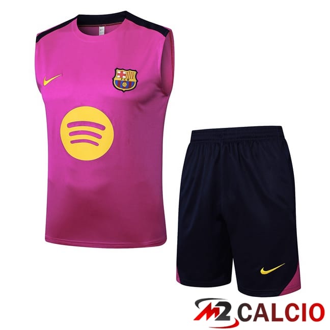 Maglie Calcio Personalizzate,Tute Calcio Squadre,Maglia Nazionale Italiana Calcio | Canotta Allenamento FC Barcellona + Pantaloncini Viola 2025/2026