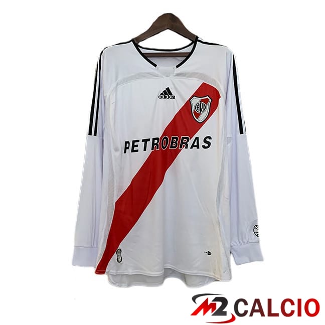 Maglie Calcio Personalizzate,Tute Calcio Squadre,Maglia Nazionale Italiana Calcio | Maglie Calcio River Plate Retro Prima Manica Lunga Bianco Rosso 2006-2007