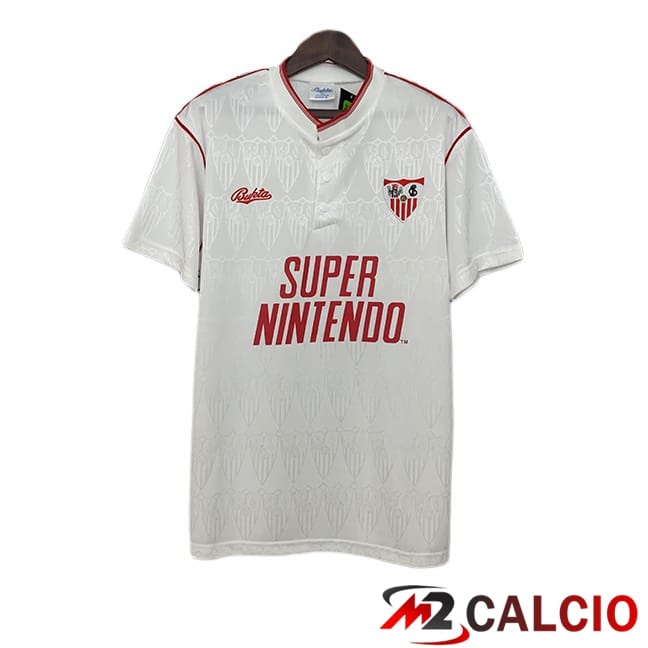 Maglie Calcio Personalizzate,Tute Calcio Squadre,Maglia Nazionale Italiana Calcio | Maglie Calcio Sevilla FC Retro Prima Bianco 1991-1992