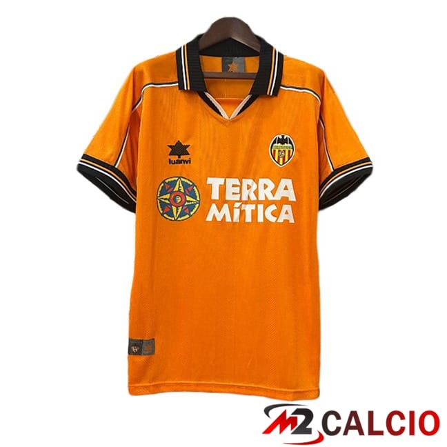 Maglie Calcio Personalizzate,Tute Calcio Squadre,Maglia Nazionale Italiana Calcio | Maglie Calcio Valencia CF Retro Seconda Arancia 1999-2000