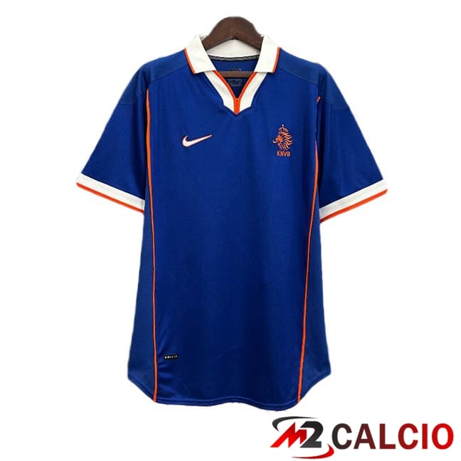 Maglie Calcio Personalizzate,Tute Calcio Squadre,Maglia Nazionale Italiana Calcio | Maglie Calcio Paesi Bassi Retro Seconda Blu 1998