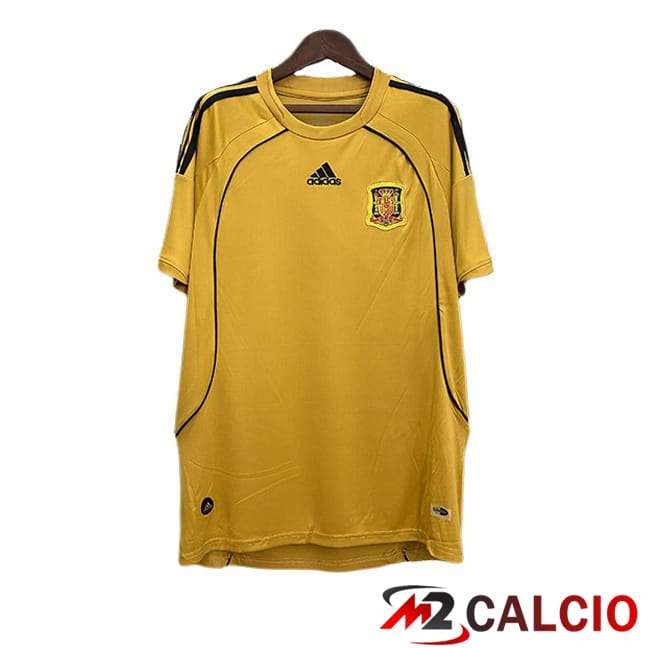 Maglie Calcio Personalizzate,Tute Calcio Squadre,Maglia Nazionale Italiana Calcio | Maglie Calcio Spagna Retro Terza Giallo 2008