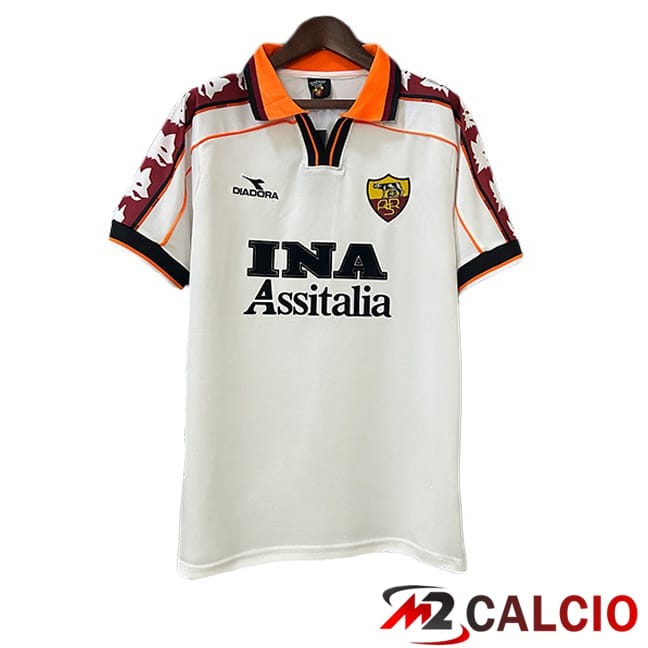 Maglie Calcio Personalizzate,Tute Calcio Squadre,Maglia Nazionale Italiana Calcio | Maglie Calcio AS Roma Retro Seconda Bianco 1998-1999