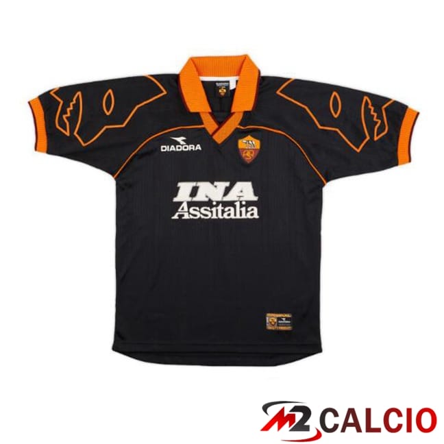 Maglie Calcio Personalizzate,Tute Calcio Squadre,Maglia Nazionale Italiana Calcio | Maglie Calcio AS Roma Retro Terza Nero 1999-2000