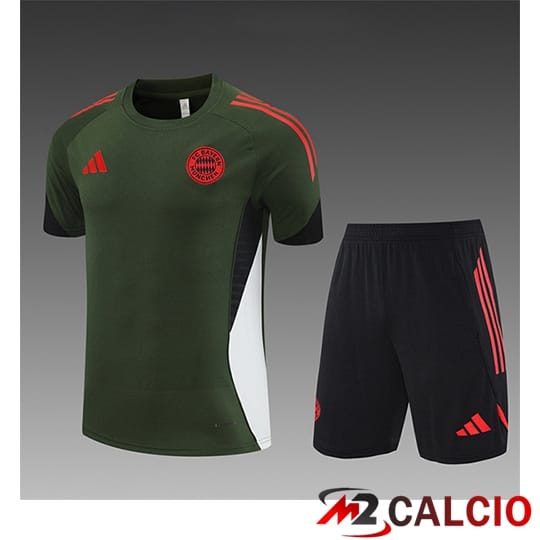 Maglie Calcio Personalizzate,Tute Calcio Squadre,Maglia Nazionale Italiana Calcio | Insieme T Shirt Allenamento Bayern Monaco Bambino Verde 2025/2026