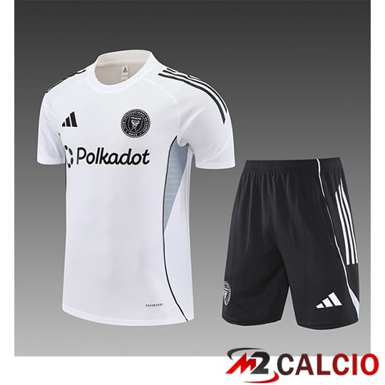 Maglie Calcio Personalizzate,Tute Calcio Squadre,Maglia Nazionale Italiana Calcio | Insieme T Shirt Allenamento Inter Miami CF Bambino Bianco 2025/2026