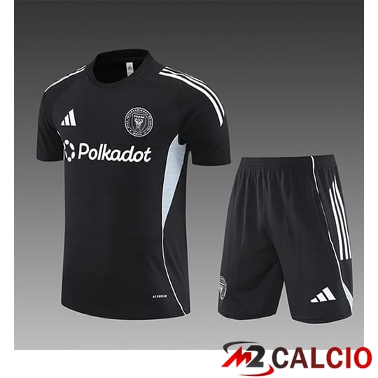 Maglie Calcio Personalizzate,Tute Calcio Squadre,Maglia Nazionale Italiana Calcio | Insieme T Shirt Allenamento Inter Miami CF Bambino Nero 2025/2026
