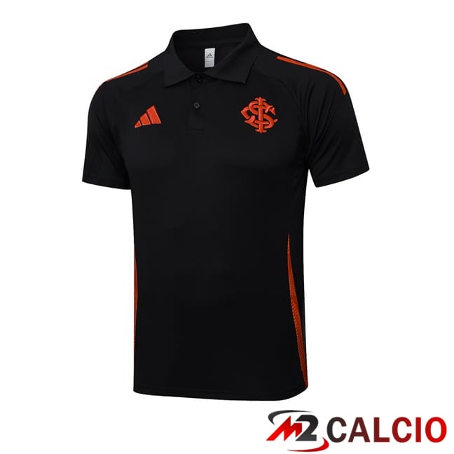 Maglie Calcio Personalizzate,Tute Calcio Squadre,Maglia Nazionale Italiana Calcio | Maglia Polo SC Internacional Nero 2025/2026