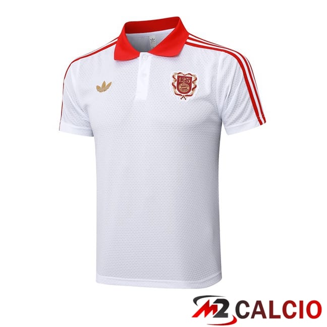Maglie Calcio Personalizzate,Tute Calcio Squadre,Maglia Nazionale Italiana Calcio | Maglia Polo Bayern Monaco Bianco 2025/2026