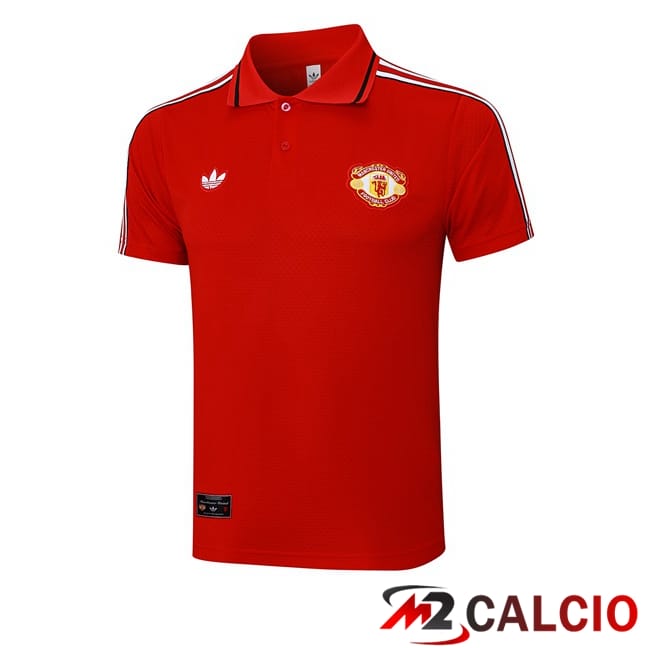 Maglie Calcio Personalizzate,Tute Calcio Squadre,Maglia Nazionale Italiana Calcio | Maglia Polo Manchester United Rosso 2025/2026