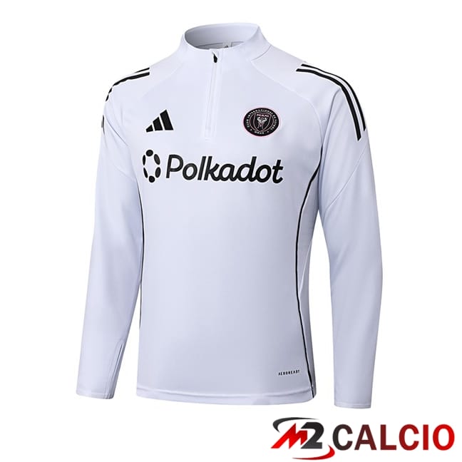 Maglie Calcio Personalizzate,Tute Calcio Squadre,Maglia Nazionale Italiana Calcio | Felpa Allenamento Inter Miami CF Bianco 2025/2026