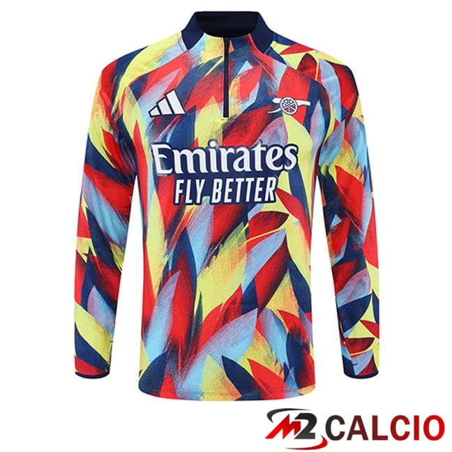 Maglie Calcio Personalizzate,Tute Calcio Squadre,Maglia Nazionale Italiana Calcio | Felpa Allenamento Arsenal Giallo Rosso 2025/2026