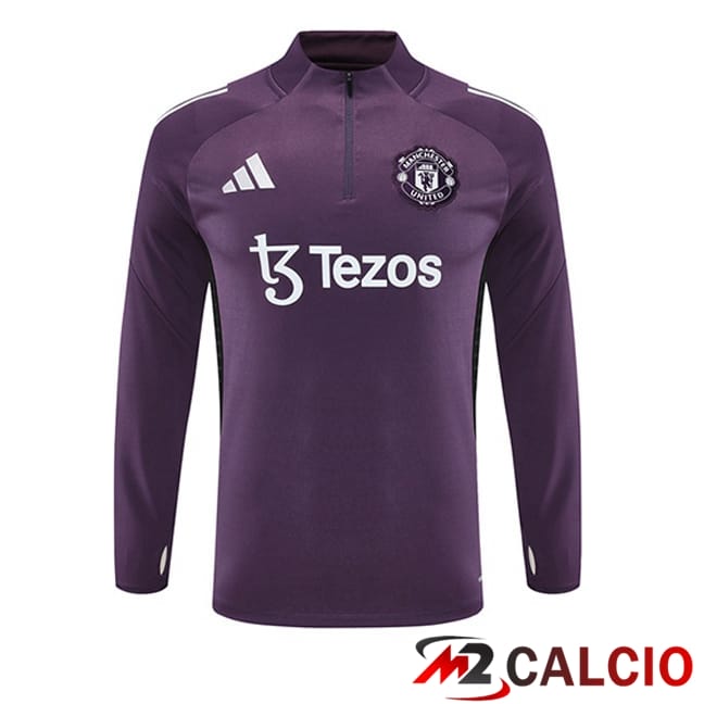 Maglie Calcio Personalizzate,Tute Calcio Squadre,Maglia Nazionale Italiana Calcio | Felpa Allenamento Manchester United Viola 2025/2026