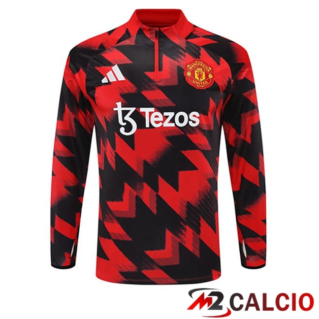 Maglie Calcio Personalizzate,Tute Calcio Squadre,Maglia Nazionale Italiana Calcio | Felpa Allenamento Manchester United Rosso Nero 2025/2026