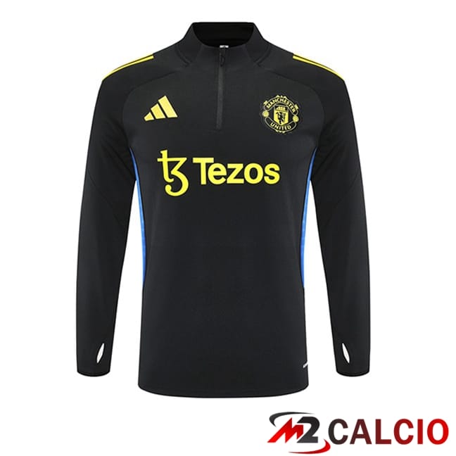Maglie Calcio Personalizzate,Tute Calcio Squadre,Maglia Nazionale Italiana Calcio | Felpa Allenamento Manchester United Nero 2025/2026