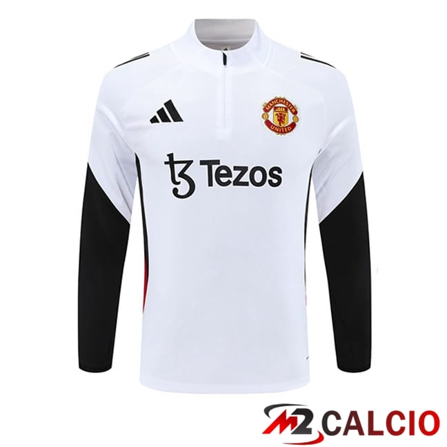 Maglie Calcio Personalizzate,Tute Calcio Squadre,Maglia Nazionale Italiana Calcio | Felpa Allenamento Manchester United Bianco 2025/2026