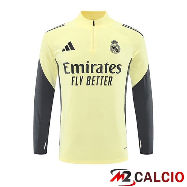 Maglie Calcio Personalizzate,Tute Calcio Squadre,Maglia Nazionale Italiana Calcio | Felpa Allenamento Real Madrid Giallo 2025/2026