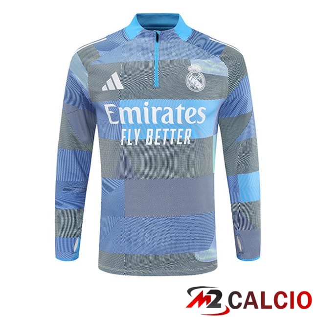 Maglie Calcio Personalizzate,Tute Calcio Squadre,Maglia Nazionale Italiana Calcio | Felpa Allenamento Real Madrid Blu 2025/2026