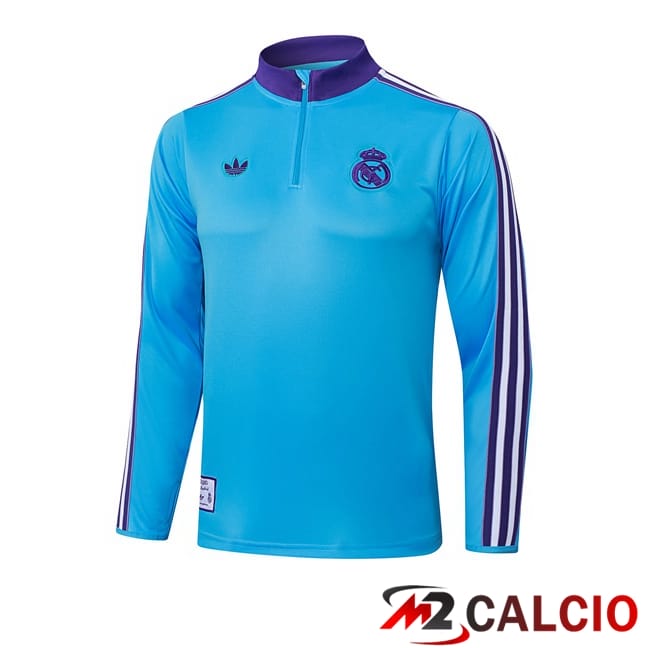 Maglie Calcio Personalizzate,Tute Calcio Squadre,Maglia Nazionale Italiana Calcio | Felpa Allenamento Real Madrid Blu 2025/2026