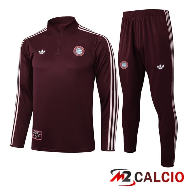 Maglie Calcio Personalizzate,Tute Calcio Squadre,Maglia Nazionale Italiana Calcio | Insieme Tuta Calcio Bayern Monaco Marrone 2025/2026