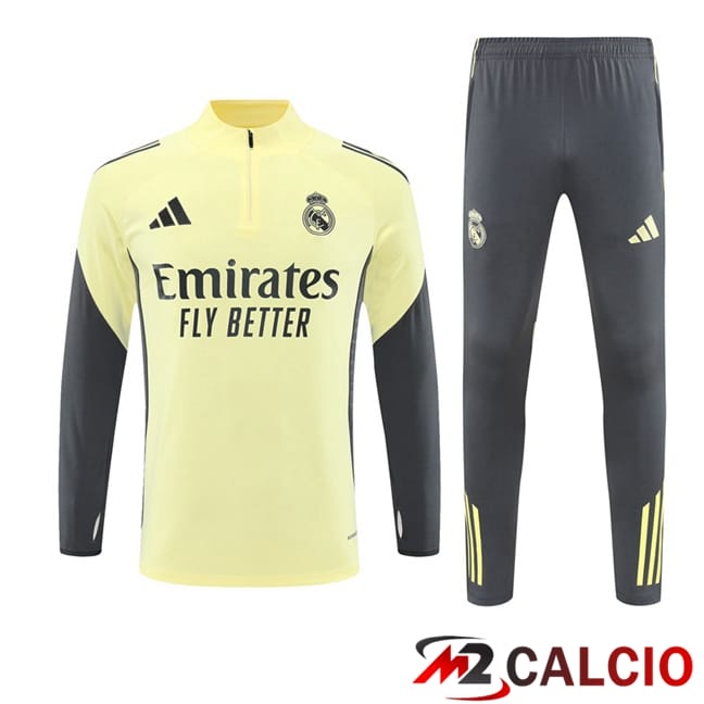 Maglie Calcio Personalizzate,Tute Calcio Squadre,Maglia Nazionale Italiana Calcio | Insieme Tuta Calcio Real Madrid Giallo 2025/2026