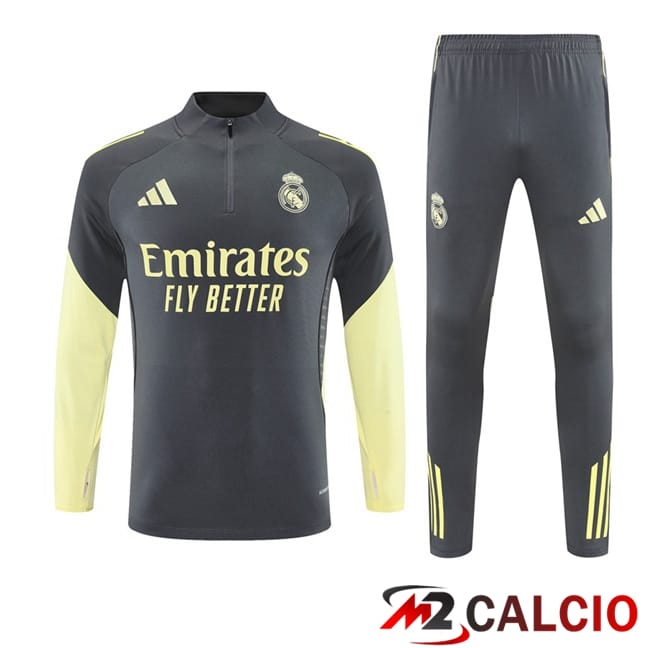 Maglie Calcio Personalizzate,Tute Calcio Squadre,Maglia Nazionale Italiana Calcio | Insieme Tuta Calcio Real Madrid Grigio 2025/2026