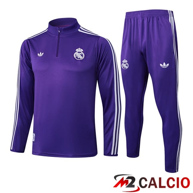 Maglie Calcio Personalizzate,Tute Calcio Squadre,Maglia Nazionale Italiana Calcio | Insieme Tuta Calcio Real Madrid Viola 2025/2026